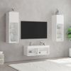 Muebles De Tv De Pared Con Luces Led 4 Piezas Blanco