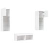 Muebles De Tv De Pared Con Luces Led 4 Piezas Blanco