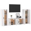 Set De Muebles De Tv 4 Piezas Madera Contrachapada Blanco Brillo