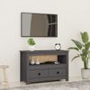 Mueble De Tv De Madera Maciza De Pino Gris 79x35x52 Cm