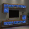 Muebles Tv Pared Con Led 8 Piezas Madera Ingeniería Roble Sonoma