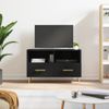 Mueble Para Tv Madera Contrachapada Negro 80x36x50 Cm