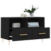 Mueble Para Tv Madera Contrachapada Negro 80x36x50 Cm