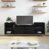 Mueble Para Tv Madera Contrachapada Negro 160x35x55 Cm