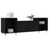 Mueble Para Tv Madera Contrachapada Negro 160x35x55 Cm