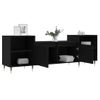 Mueble Para Tv Madera Contrachapada Negro 160x35x55 Cm