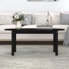 Mesa De Centro De Madera Maciza De Pino Negro 110x55x45 Cm