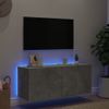 Mueble De Tv De Pared Con Luces Led Gris Hormigón 100x35x41 Cm