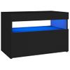 Mueble De Tv Con Luces Led Negro 60x35x40 Cm