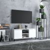 Mueble De Tv Con Patas De Metal Blanco Brillante 103,5x35x50 Cm