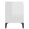 Mueble De Tv Con Patas De Metal Blanco Brillante 103,5x35x50 Cm