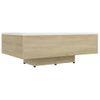 Mesa De Centro Madera Contrachapada Blanco Y Roble 85x55x31 Cm