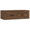 Mueble Tv Colgante Madera Contrachapada Roble Marrón 80x36x25cm