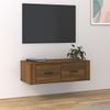 Mueble Tv Colgante Madera Contrachapada Roble Marrón 80x36x25cm