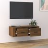 Mueble Tv Colgante Madera Contrachapada Roble Marrón 80x36x25cm