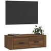 Mueble Tv Colgante Madera Contrachapada Roble Marrón 80x36x25cm