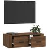 Mueble Tv Colgante Madera Contrachapada Roble Marrón 80x36x25cm