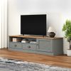 Mueble Para Tv Vigo Madera Maciza De Pino Gris 156x40x40 Cm