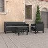 Set De Muebles De Jardín 3 Piezas Cojines Pp Ratán Gris Antracita