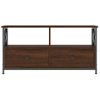 Mueble Tv Hierro Y Madera Contrachapada Roble Marrón 90x33x45cm