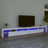 Mueble De Tv Con Luces Led Blanco 290x36,5x40 Cm