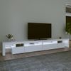 Mueble De Tv Con Luces Led Blanco 290x36,5x40 Cm