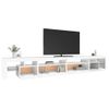 Mueble De Tv Con Luces Led Blanco 290x36,5x40 Cm