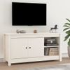 Mueble Para Tv De Madera Maciza De Pino Blanco 103x36,5x52 Cm