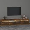 Mueble De Tv Con Luces Led Color Roble Ahumado 240x35x40 Cm