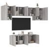 Muebles De Tv De Pared 6 Piezas Madera De Ingeniería Gris Sonoma