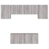 Muebles De Tv De Pared 6 Piezas Madera De Ingeniería Gris Sonoma