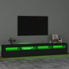 Mueble De Tv Con Luces Led Negro 240x35x40 Cm