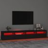 Mueble De Tv Con Luces Led Negro 240x35x40 Cm