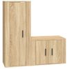 Set De Muebles Para Tv 2 Piezas Madera Contrachapada Roble Sonoma