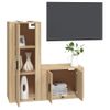 Set De Muebles Para Tv 2 Piezas Madera Contrachapada Roble Sonoma