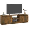 Mueble Para Tv Madera Contrachapada Roble Ahumado 120x30x35,5cm