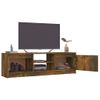 Mueble Para Tv Madera Contrachapada Roble Ahumado 120x30x35,5cm