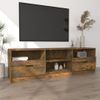 Mueble Para Tv Madera Contrachapada Roble Ahumado 150x33,5x45cm