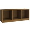 Mueble De Tv De Madera Maciza Pino Marrón Miel 104x33x41 Cm