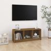 Mueble De Tv De Madera Maciza Pino Marrón Miel 104x33x41 Cm