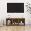 Mueble De Tv De Madera Maciza Pino Marrón Miel 104x33x41 Cm