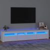 Mueble De Tv Con Luces Led Blanco 210x35x40 Cm