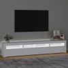 Mueble De Tv Con Luces Led Blanco 210x35x40 Cm