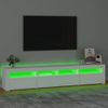 Mueble De Tv Con Luces Led Blanco 210x35x40 Cm