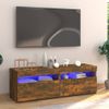 Mueble De Tv Con Luces Led Roble Ahumado 120x35x40 Cm