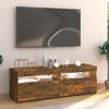 Mueble De Tv Con Luces Led Roble Ahumado 120x35x40 Cm