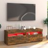 Mueble De Tv Con Luces Led Roble Ahumado 120x35x40 Cm