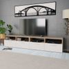 Mueble De Salón Para La Tv Aglomerado 2 Piezas Roble Y Blanco