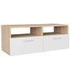 Mueble De Salón Para La Tv Aglomerado 2 Piezas Roble Y Blanco