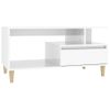 Mesa De Centro Madera Contrachapada Blanco Brillo 90x49x45 Cm